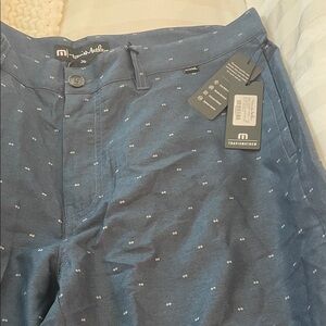 TravisMathew Blue Patterned golf Shorts